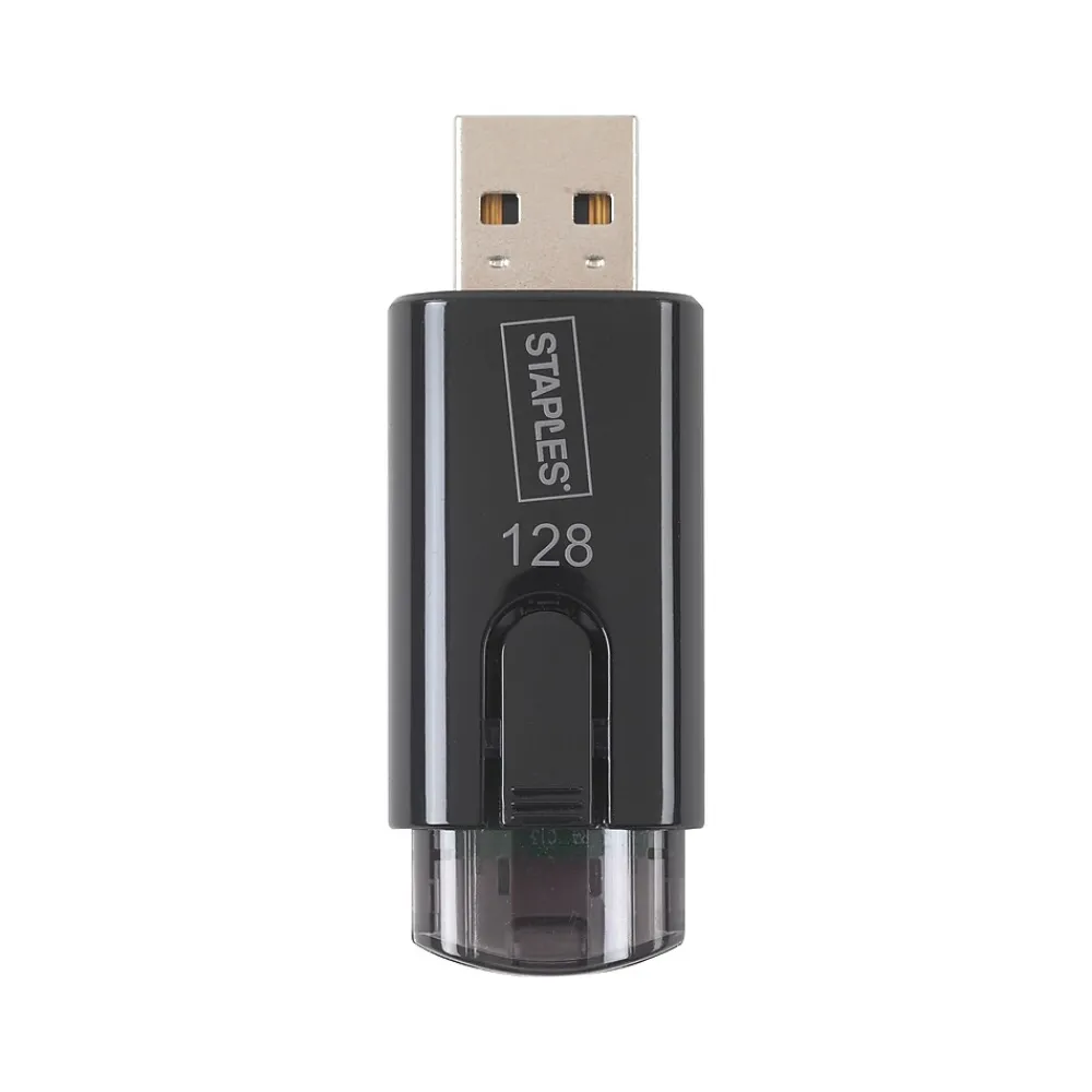 Online Staples 128GB USB 3.0 Type A Flash Drive, Black (27998)