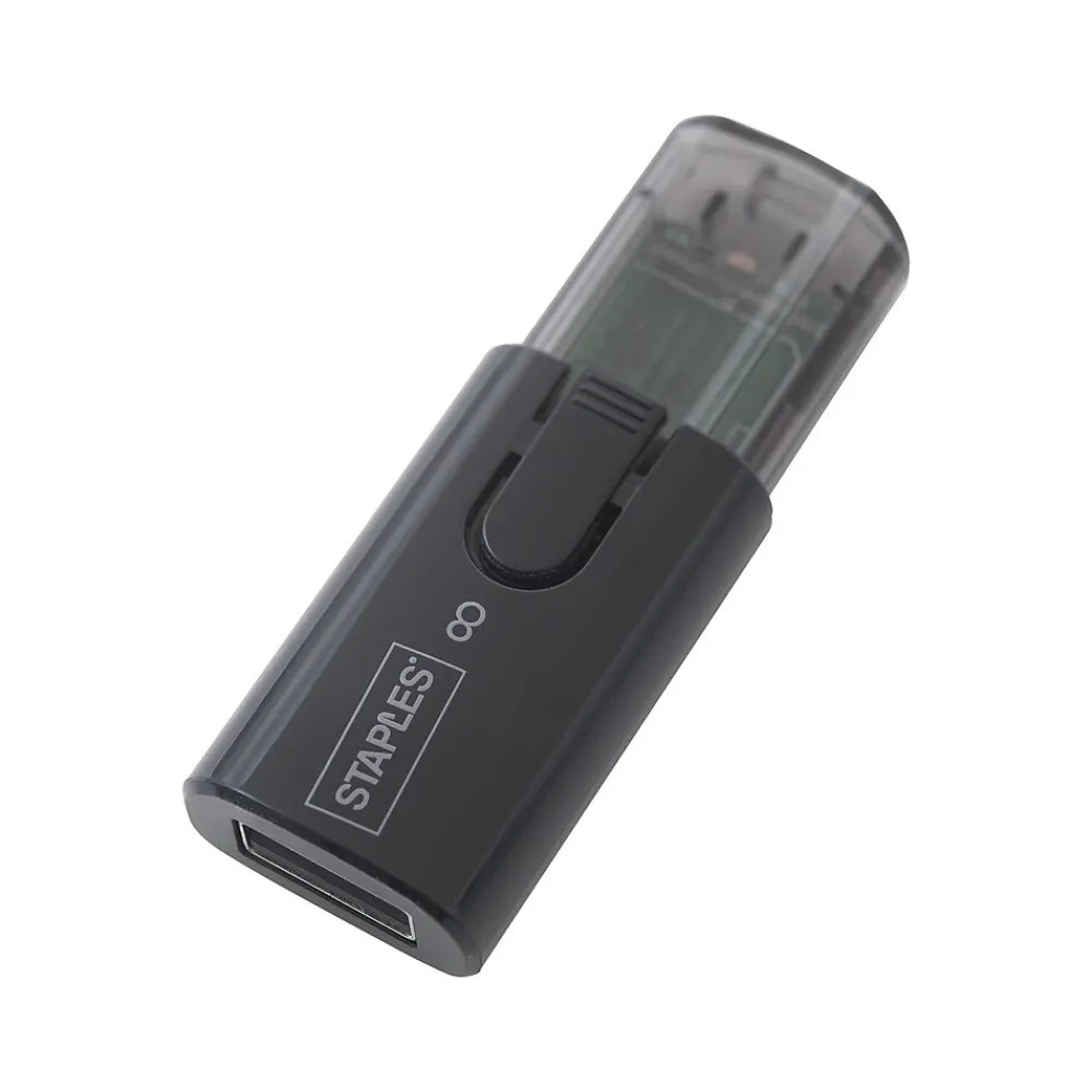 Staples 8GB USB 2.0 Type A Flash Drive, Black, 5/Pack (28194)