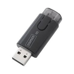 Staples 8GB USB 2.0 Type A Flash Drive, Black, 5/Pack (28194)