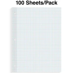 Filler Paper|Staples Graph Ruled Filler Paper, 8.5" x 11", White, 100 Sheets/Pack, 12 Packs/Carton (TR25549)