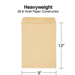 Discount Staples Gummed Kraft Catalog Envelopes, 9