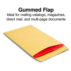 Clearance Staples Gummed Kraft Catalog Envelopes, 6" x 9", Brown, 500/Box (ST381944-CC)