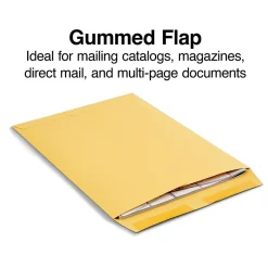 Outlet Staples Gummed Kraft Catalog Envelopes, 10"L x 13"H, Brown, 250/Box (486946/17033)