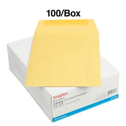 Sale Staples Gummed Kraft Catalog Envelopes, 6.5