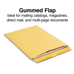 Discount Staples Gummed Kraft Catalog Envelopes, 9.5"L x 12.5"H, Brown, 100/Box (SPL534743)
