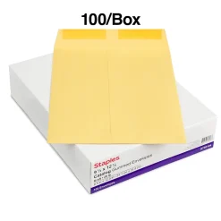 Discount Staples Gummed Kraft Catalog Envelopes, 9.5