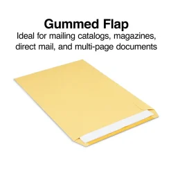 Clearance Staples Gummed Kraft Catalog Envelopes, 10"L x 15"H, Brown, 100/Box (SPL534768)