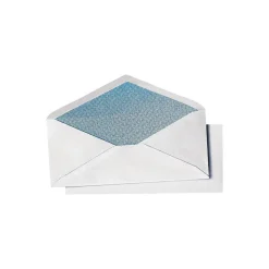 New Staples Gummed Security Tinted #10 Business Envelopes, 4 1/8" x 9 1/2", White, 125/Box (276204N)