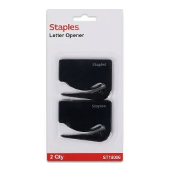Clearance Staples Handle Letter Opener, Blue/White, 2/Pack (10616-CC)