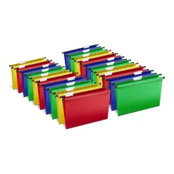 Hanging File Folders|Staples ® Hanging File Folder, 5-Tab, Letter Size, Assorted, 20/Box (ST13324/TR13324)