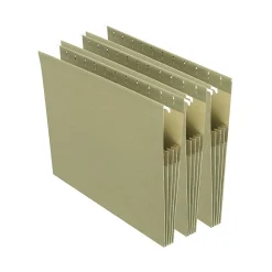 Hanging File Folders|Staples Hanging File Pockets, 3.5" Expansion, Staight Cut, Letter Size, , 4/Box (ST260828-CC) Standard Green