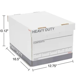 File Storage|Staples Heavy Duty File Box, Lift Off Lid, Letter/Legal, White (50142)