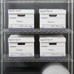 File Storage|Staples Heavy Duty File Box, Lift Off Lid, Letter/Legal, White (50142)