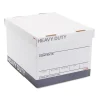 File Storage|Staples Heavy Duty File Box, Lift Off Lid, Letter/Legal, White/Gray, 12/Carton (TR59219)