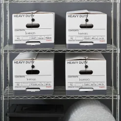 File Storage|Staples Heavy Duty File Box, String and Button Lid, Letter, White/Gray, 4/Pack (TR59222)