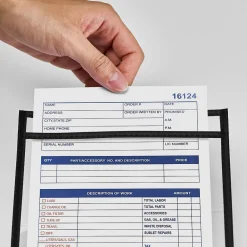 Sheet Protectors|Staples Heavy Weight Stitched Job Ticket Holder, 6