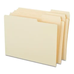 File Folders|Staples Heavyweight File Foldes, 1/3-Cut Tab, Letter Size, Manila, 12/Pack (WPT20537)