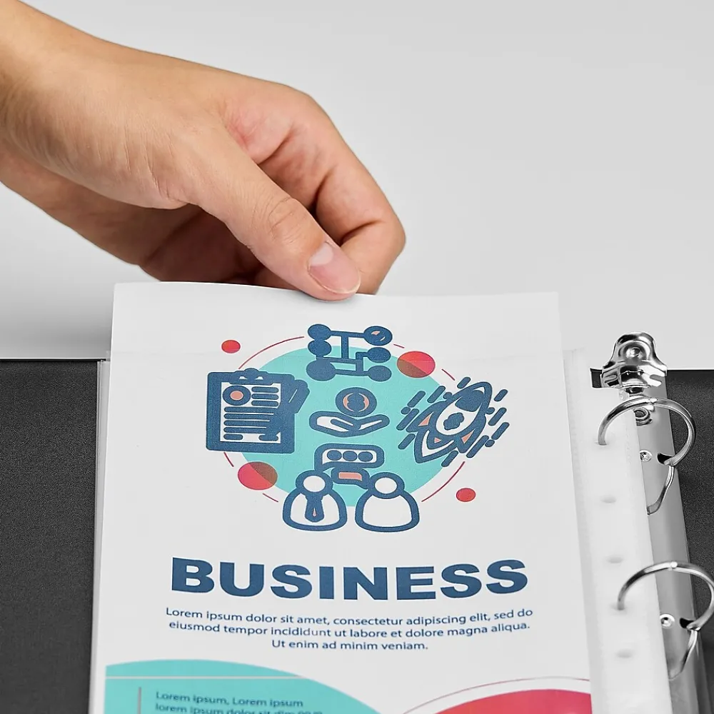 Sheet Protectors|Staples Heavyweight Sheet Protector, 5.5" x 8.5", Clear, 25/Pack (15942)