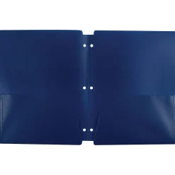Pocket Folders|Staples 3-Hole Punched 2-Pocket Portfolio Folder, Navy (26187)