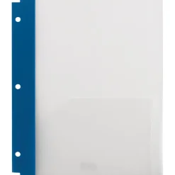 Pocket Folders|Staples 3-Hole Punched 2-Pocket Portfolio Folder, Frosted Navy (26176)