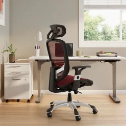 Ergonomic Chairs*Staples Hyken Ergonomic Mesh Swivel Task Chair, Maroon (UN59462) Red