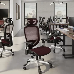 Ergonomic Chairs*Staples Hyken Ergonomic Mesh Swivel Task Chair, Maroon (UN59462) Red