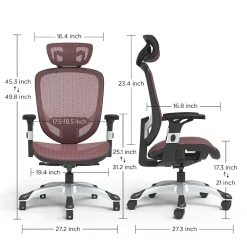 Ergonomic Chairs*Staples Hyken Ergonomic Mesh Swivel Task Chair, Maroon (UN59462) Red