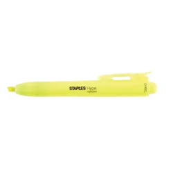 Highlighters|Staples ® Hype® Retractable Highlighters Chisel Yellow 4pk (50806)