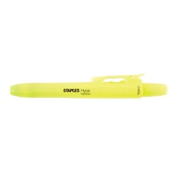 Highlighters|Staples ® Hype® Retractable Highlighters Chisel Yellow 4pk (50806)