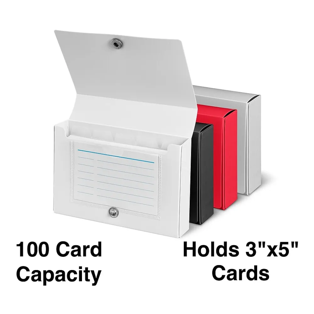 Index Cards*Staples ® Index Card Holder for 3" x 5" Cards, 100 Card Capacity, Assorted (ST50992-CC)