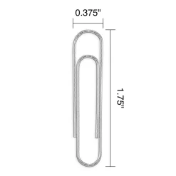 Clips & Fasteners|Staples Jumbo Paper Clips, Silver, 1000 Clips/Pack, 10/Pack(A7026606/72577)