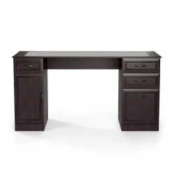 Computer Desks*Staples Kendall Park 58.5"W Double Pedestal Desk, Cherry (52105)