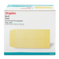 Discount Staples Kraft #6 Coin Envelope, 3 3/8