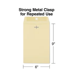 Staples Kraft Catalog Envelopes, 6" x 9", Manila, 100/Box (918765/19381)
