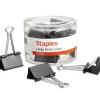 Clips & Fasteners|Staples Large Binder Clips, 1" Capacity, Black, 12 Clips/Pack (10669-CC)