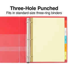 Dividers|Staples Large Tab Insertable Dividers, 5-Tab, Assorted Colors (13485/11109)