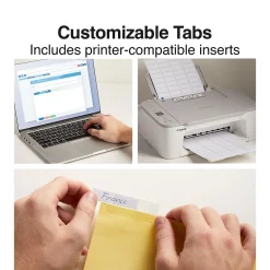 Dividers|Staples Large Tab Insertable Paper Dividers, Clear 5 Tab, Buff (13486/11110)