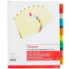 Dividers|Staples Large Tab Insertable Paper Divider, 8 Tabs, Buff with Assorted-Color Tabs, 1 Set (13487/11111)
