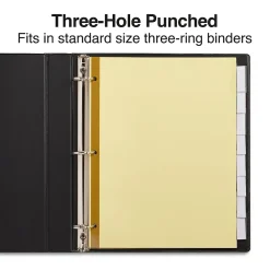 Dividers|Staples Large Tab Insertable Paper Divider, 8 Tabs, Buff with Clear Tabs, 1 Set (18934/11112)