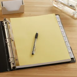 Dividers|Staples Large Tab Insertable Paper Divider, 8 Tabs, Buff with Clear Tabs, 4 Sets (13516/14482)