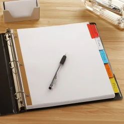 Dividers|Staples Large Tab Insertable Dividers, 5-Tab, Assorted Colors (13489/11121)