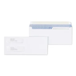 Hot Staples Laser Security Tinted #9 Double Window Envelopes, 3 5/8" x 8 7/8", Wove White, 500/Box (ST394062-CC)