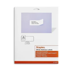 Clearance Staples Laser/Inkjet Address Labels, 1" x 2-5/8", White, 30 Labels/Sheet, 25 Sheets/Pack (ST18054-CC)