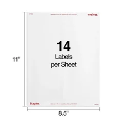 Online Staples Laser/Inkjet Address Labels, 1 1/3