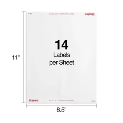 Clearance Staples Laser/Inkjet Address Labels, 1 1/3