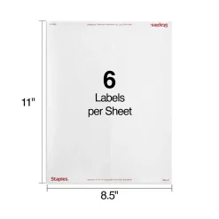 New Staples Laser/Inkjet Shipping Labels, 3 1/3