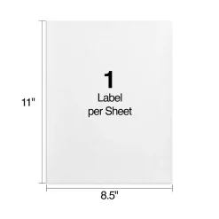 Online Staples Laser/Inkjet Shipping Labels, 8 1/2" x 11", White, 1 Label/Sheet, 100 Sheets/Box (18062/SIWO150)