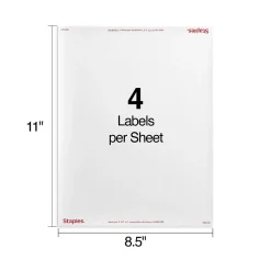 Sale Staples Laser/Inkjet Shipping Labels, 3 1/2