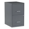 File Cabinets*Staples Light Duty 2-Drawer Mobile Vertical File Cabinet, Letter Size, Lockable, 24.1"H x 14.3"W x 18"D, Charcoal (ST52143-CC)