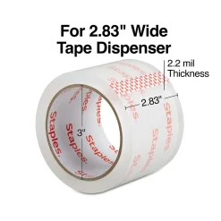 Hot Staples Lightweight Moving & Storage Packing Tape , 2.83" x 54.6 yds., Clear, 6/Rolls (52204)
